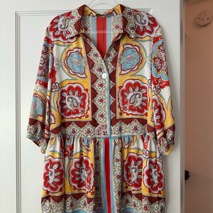 Mango Baraoque Print Dress